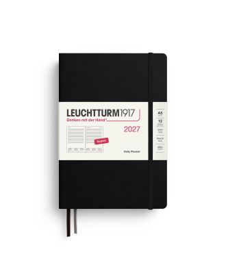 Leuchtturm1917 Agenda 2027 Planificador diario mediano A5 negro