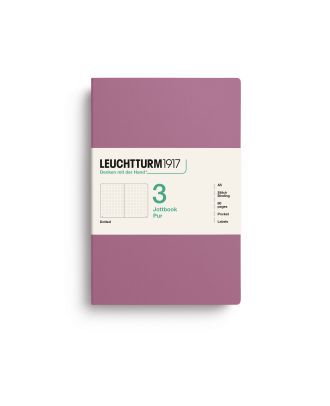 Leuchtturm1917 Jottbook Pur Dusty Rose , tamaño mediano, punteado, paquete de 3