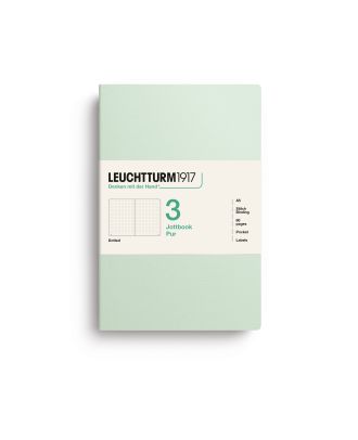 Leuchtturm1917 Jottbook Pur Medium Mint Green Punteado, paquete de 3