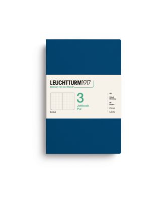 Leuchtturm1917 Jottbook Pur Medium Indigo Puntillados, paquete de 3