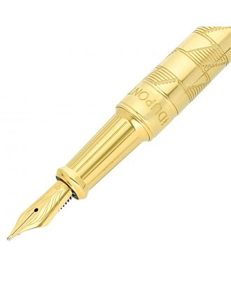 S.T. Dupont Línea D Eternidad Monograma 1872 Oro Pluma Estilográfica Mediana