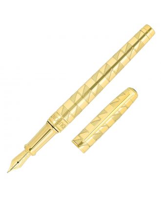 S.T. Dupont Línea D Eternidad Monograma 1872 Oro Pluma Estilográfica Mediana