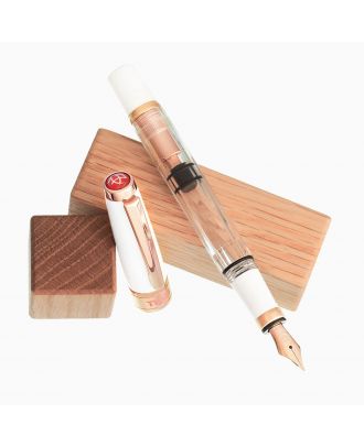 TWSBI Diamante 580 Oro Rosa Blanco II Pluma Estilográfica