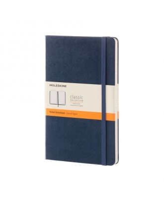 Moleskine Classic Cuaderno grande azul de tapa dura, rayado