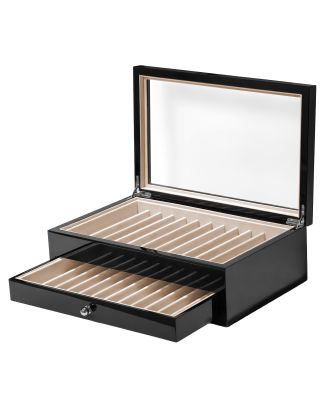 Caja de plumas Elroth para 24 plumas, color negro piano