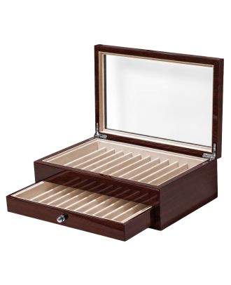 Caja de plumas Elroth para 24 plumas, color Walnut Brown