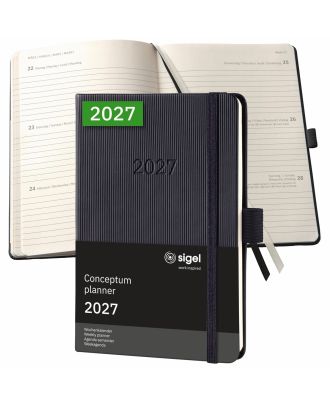 Sigel Conceptum Pure Agenda semanal A6 2026, negra, tapa dura