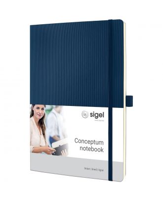 Sigel Conceptum Cuaderno Puro Ca. A4 Tapa blanda Azul noche Rayas