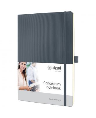 Sigel Conceptum Cuaderno Puro Ca. A4 Tapa blanda Gris oscuro Rayado