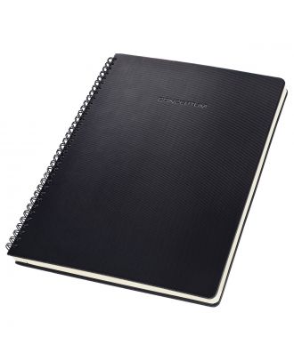Sigel Conceptum Cuaderno de espiral A4+ Negro Tapa dura Rayas