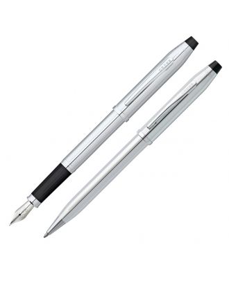 Juego Century II Cromo Brillante Cross Pluma Estilográfica y Bolígrafo