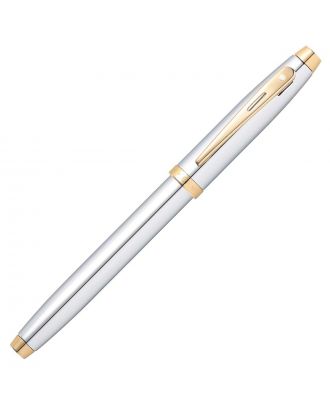 Sheaffer 100 Pluma estilográfica con detalles cromados dorados