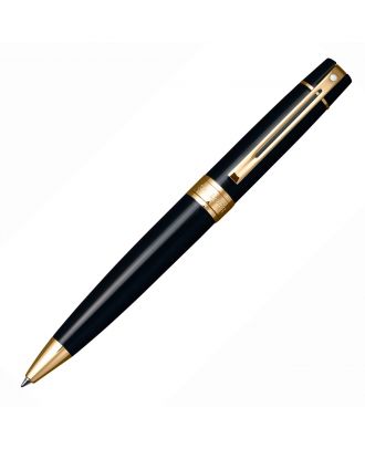 Sheaffer 300 Bolígrafo negro brillante con detalles dorados