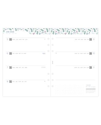 Recambio Filofax A5 Semana en 2 páginas Jardín 2026