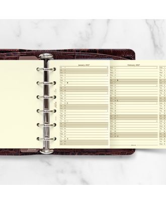 Agenda anual Filofax vertical Pocket Cotton Cream en inglés 2027