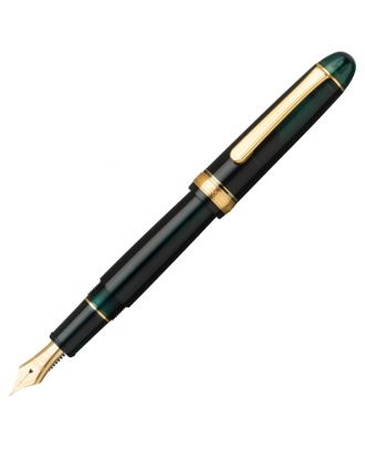 Platinum #3776 Century Laurel Verde Oro Trim Pluma Estilográfica