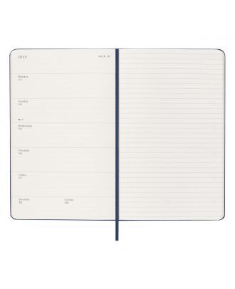 Moleskine Agenda grande 2025: planificador semanal + notas Sapphire , tapa dura