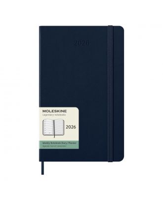 Moleskine Agenda grande 2025: planificador semanal + notas Sapphire , tapa dura