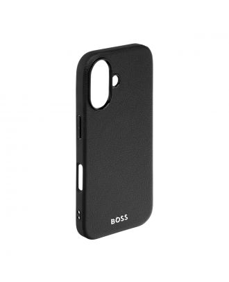 Hugo Boss Grained Black Funda de teléfono para iPhone 16