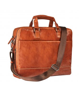Bolsa de negocios Maverick Rough Gear Cognac con compartimento para portátil de 15,6