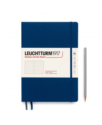 Leuchtturm1917 Cuaderno Composición B5 Tapa Dura Azul Marino Lunares