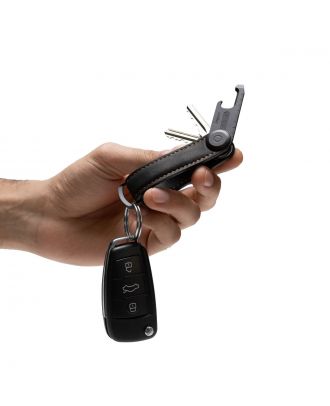 Orbitkey Crazy Horser Negro con costura naranja Set de edición limitada + Multiherramienta V2 Set.