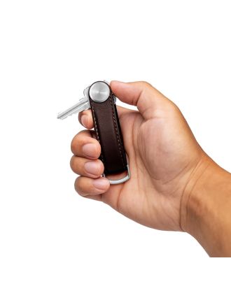 Organizador de llaves Orbitkey Pro de piel caoba