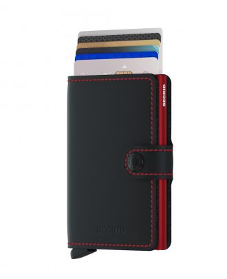 Secrid Mini Wallet de cuero negro y rojo mate