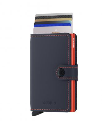 Secrid Mini Wallet illetera illetera de piel azul noche y naranja