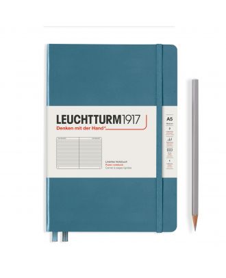 Leuchtturm1917 Cuaderno Medium Rising Colours Azul Piedra Rayado