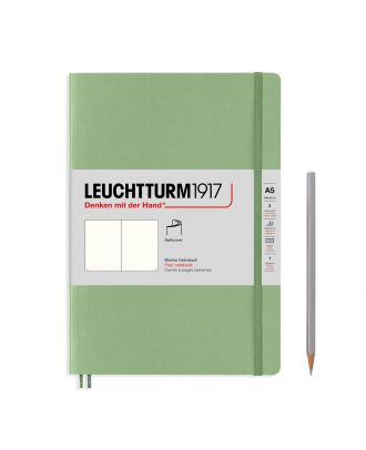Leuchtturm1917 Libreta tapas blandas Mediana Colores apagados Sage Blanco