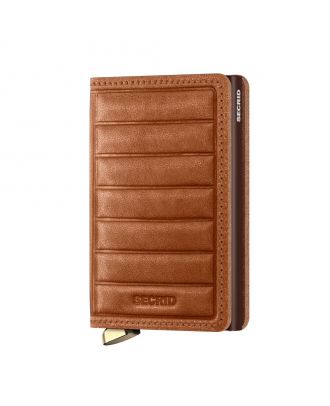 Secrid Premium Slim Wallet Emboss Líneas Cognac