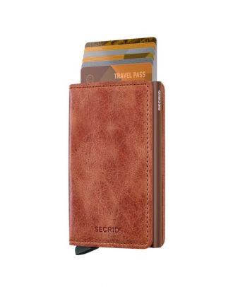 Secrid Slim Wallet de piel en color coñac vintage