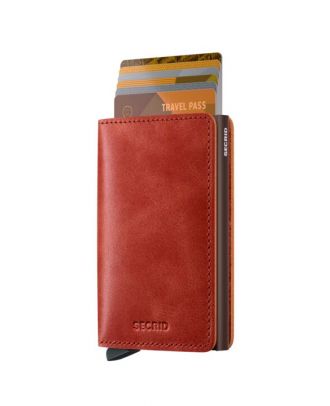 Secrid Slim Wallet de piel naranja vintage