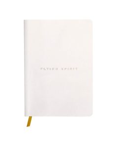 Flying Spirit Cuaderno de cuero blanco A5 punteado