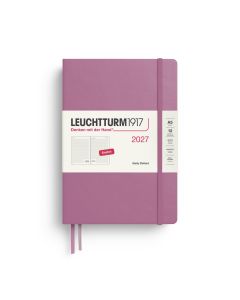 Leuchtturm1917 Agenda 2027 Planificador diario con puntos, tamaño mediano A5, Dusty Rose