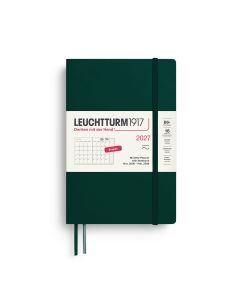 Leuchtturm1917 Agenda 2027 Planificador mensual + Cuaderno de tapa blanda B6+ Tapa blanda Verde bosque