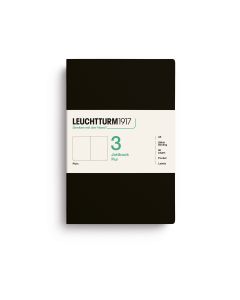 Leuchtturm1917 Jottbook Pur Medium Negro Liso, paquete de 3