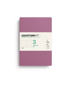 Leuchtturm1917 Jottbook Pur Dusty Rose , tamaño mediano, punteado, paquete de 3