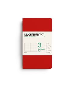 Leuchtturm1917 Jottbook Pur Pocket  Pack de 3 bolígrafos Punteado Cherry 