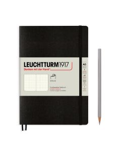 Leuchtturm1917 Cuaderno mediano de tapa blanda negro punteado