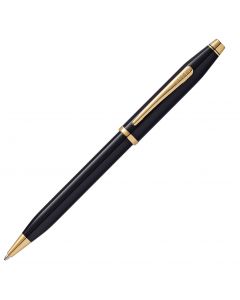 Cross Century II Bolígrafo con lacado negro y acabado de 23 quilates