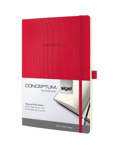 Sigel Conceptum Cuaderno Puro Ca. A4 Tapa blanda Rojo Rayado