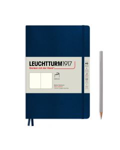 Leuchtturm1917 Cuaderno mediano de tapa blanda azul marino liso