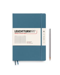 Leuchtturm1917 Cuaderno Composition B5, tapa dura, azul piedra, rayado
