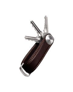 Organizador de llaves Orbitkey Pro de piel caoba