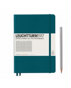 Leuchtturm1917 Cuaderno Mediano Verde Pacífico A Cuadros
