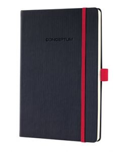 Sigel Conceptum Cuaderno Pure A5 Negro Tapa dura Rojo Rayado