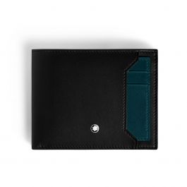 Montblanc Billetero de Piel Negro con Tarjetero Extraíble