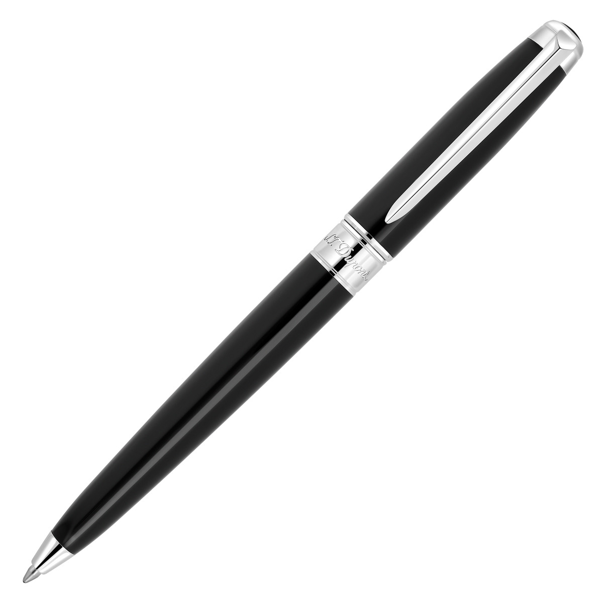 Stylo S.T. Dupont D-Initial - Laque Bleue Chrome & Palladium - Artisanat Français
